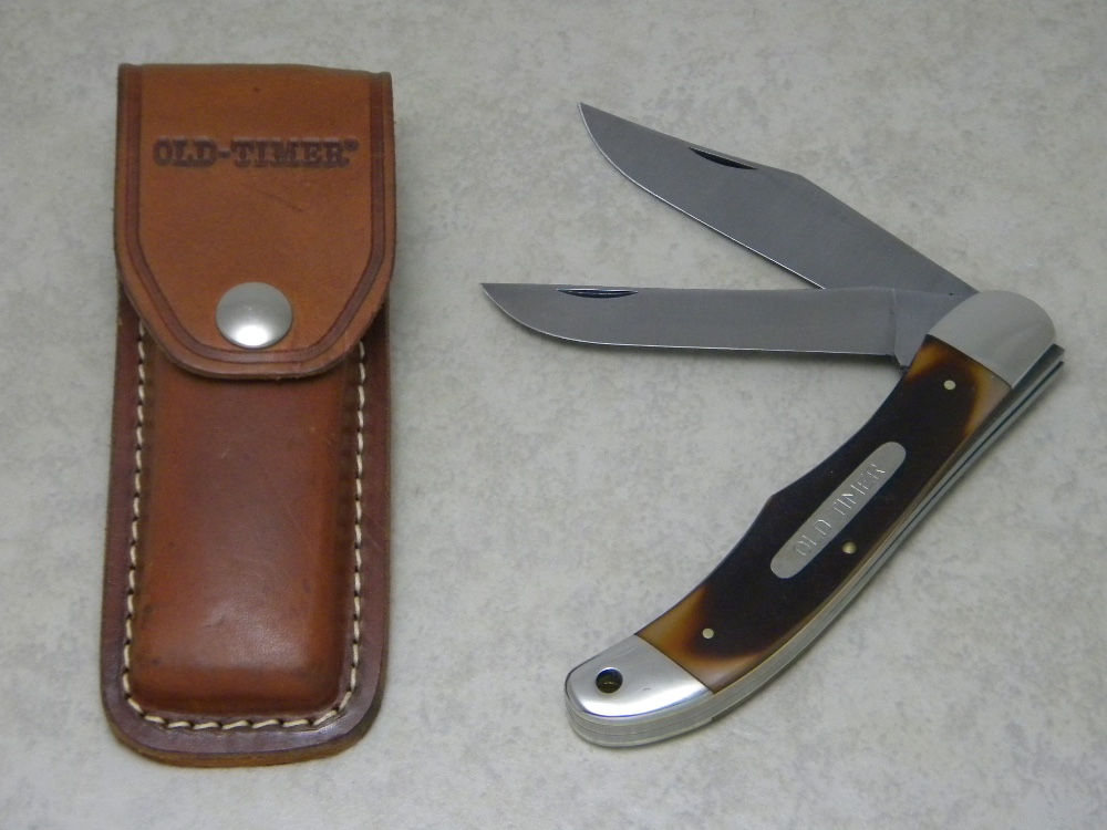 Schrade USA 25OT Delrin Old Timer Folding Hunter Knife & Pouch