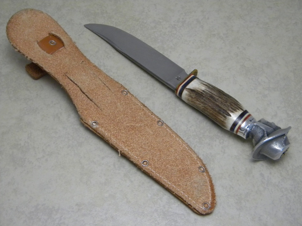 Robt Klaas Kissing Crane Solingen Germany Stag KC2 Cowboy Fixed Blade Sheath Knife