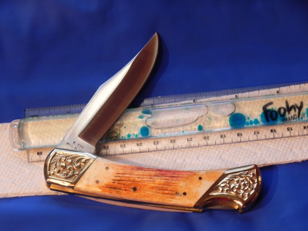 Vintage Parker IMAI K139 Large Lockback Hunting Knife w/ Wildlife