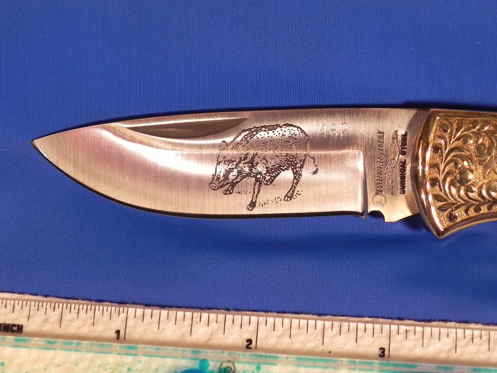 Vintage Parker IMAI K538 Lockback Hunting/Hunter Knife with a Boar