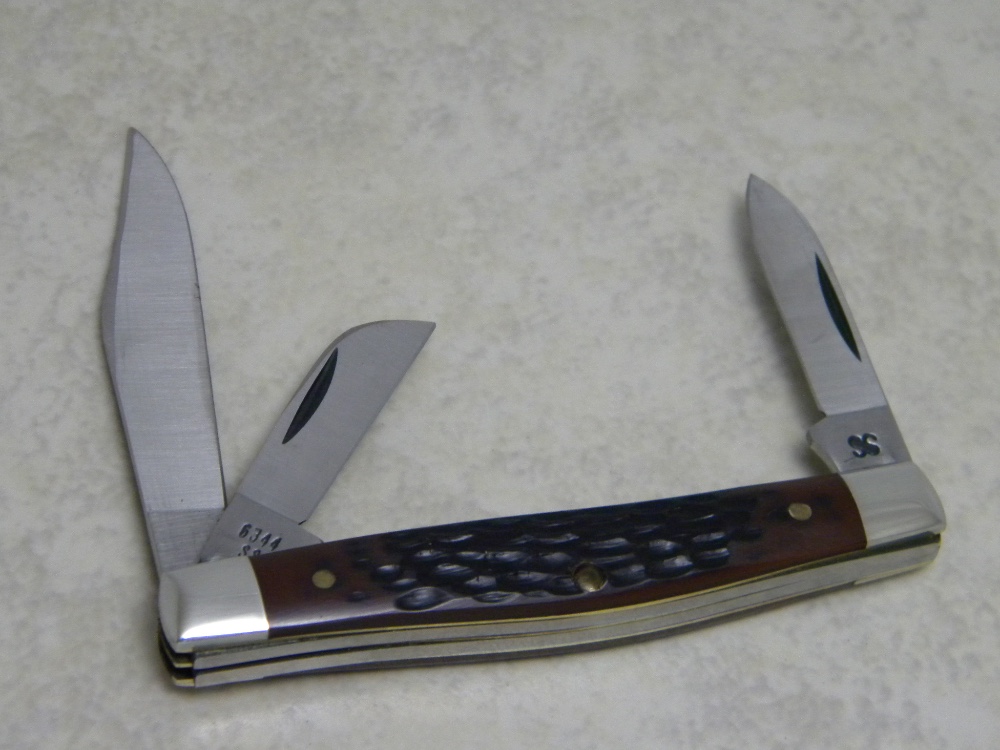 Case XX SS USA 5 Dot (1985) Jigged Delrin 6344 Medium Stockman Knife