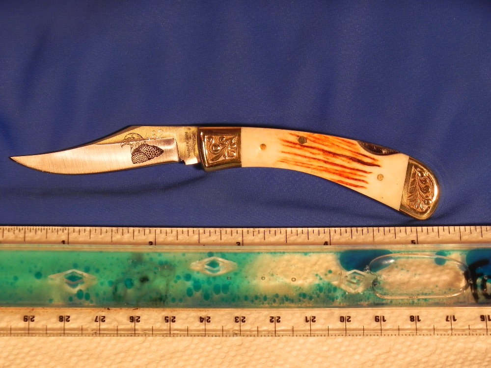 Parker (Japan) IMAI K542 Lockback Pocket/Hunting Knife w/ a Bald Eagle