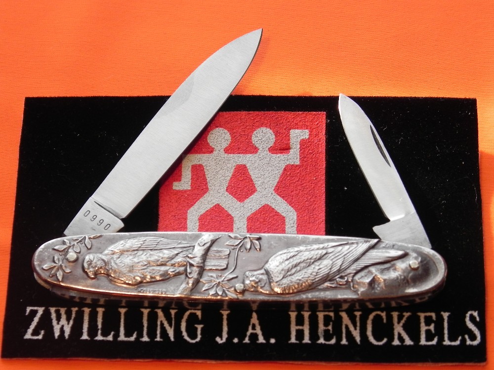 Vintage J A Henckels 2 Blade Gents Pocket knife w/ Elk