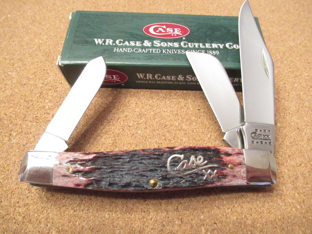 Case XX Cranberry Silver Script Stockman Pattern # 6375 SS