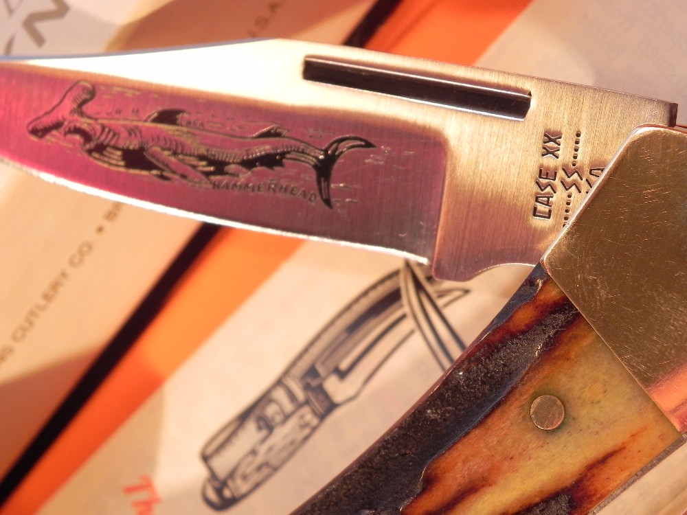 1980 Case xx Hammerhead Shark Folding Hunter Knife w Sheath