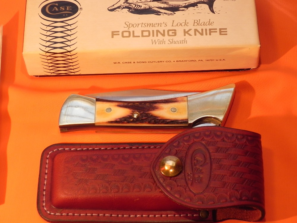 1980 Case xx Hammerhead Shark Folding Hunter Knife w Sheath