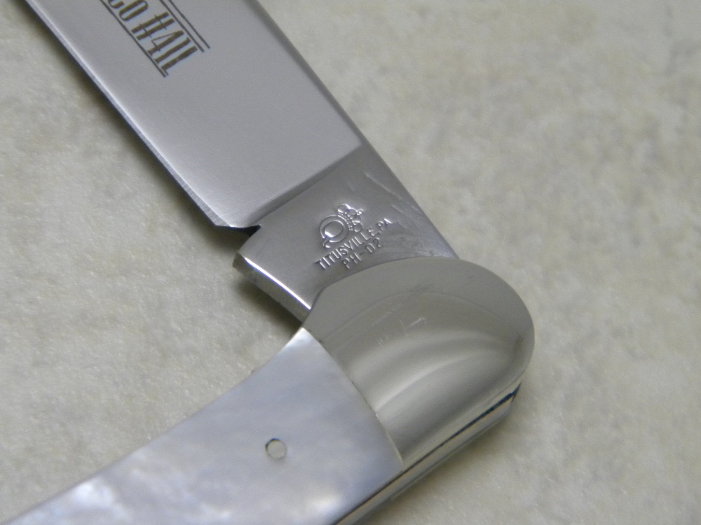 Queen Cutlery Co Titusville PA 41L Mother of Pearl Linerlock