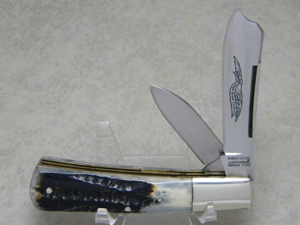 ナイフ　 小さな折り畳み　PARKER CUT SURGICAL STEEL No1047 GENUINE SMOOTH BONE STAG HANDLES ナイフ 小さな折り畳み PARKER CUT SURGICAL STEEL No1047