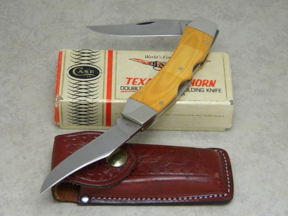 Case XX SS USA 10 Dot (1980) Yellow Micarta Texas Lockhorn Double