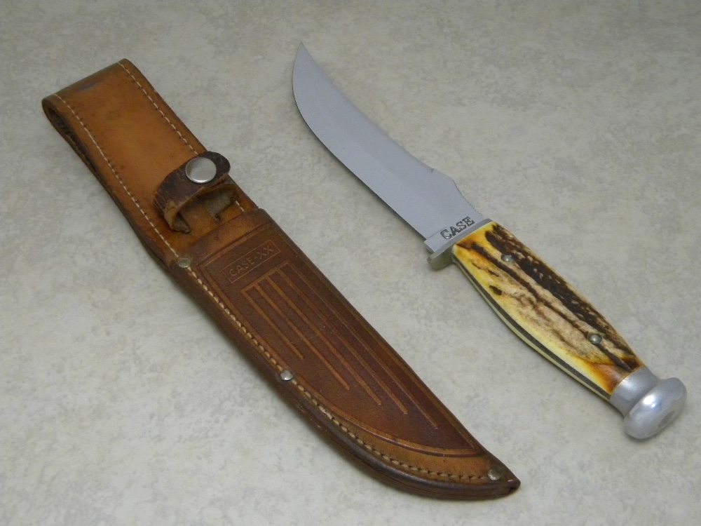 *VINTAGE ナイフ CASE   STAG HUNTER 523 4119 Case 523-6 Stag Fixed Blade Hunting Sheath Knife with Round