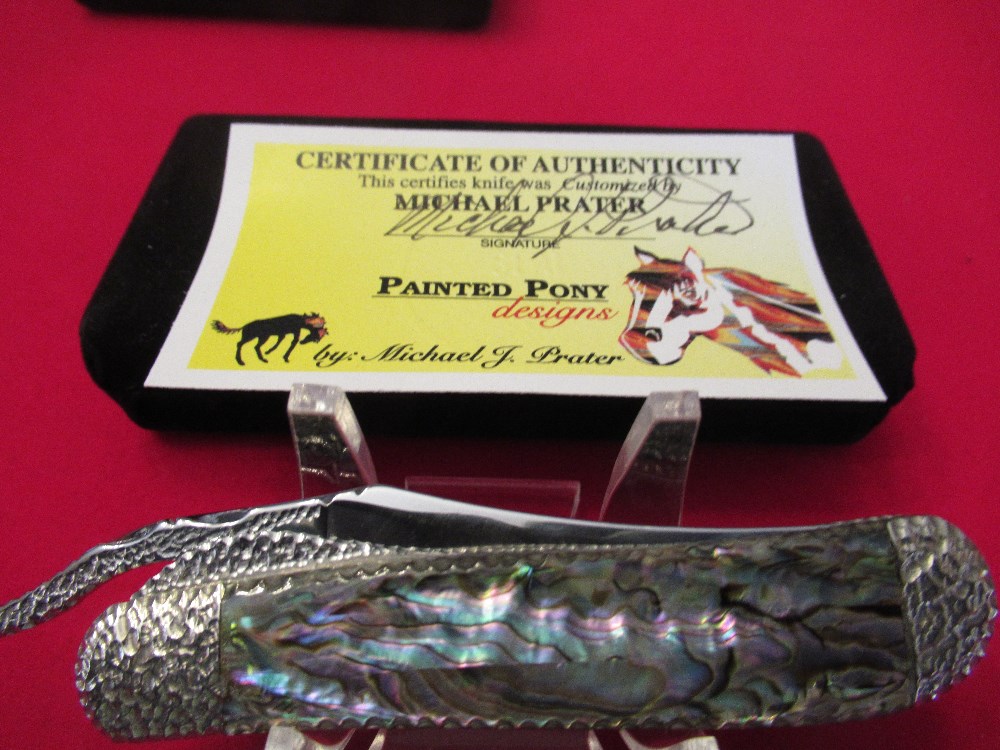 Case XX Russlock Proto Painted Pony Abalone Handle Custom Case XX Russlock Proto Painted Pony Abalone Handle Custom