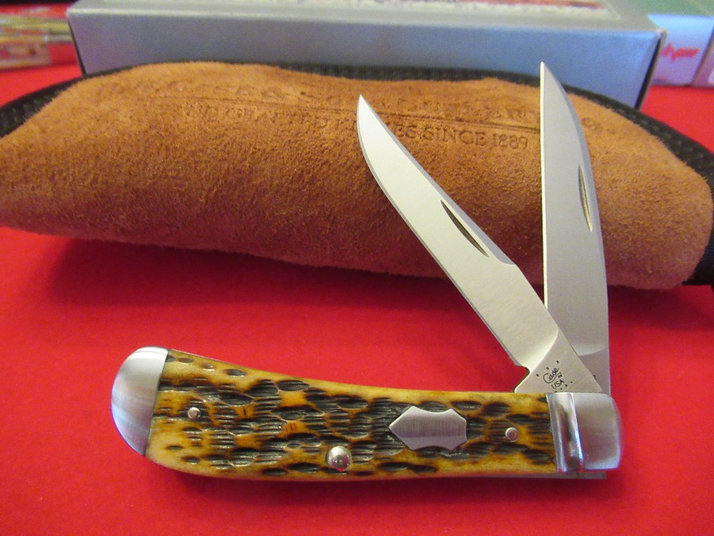 20013 Case XX Toney Bose Peach Seed Jigged Antique Bone