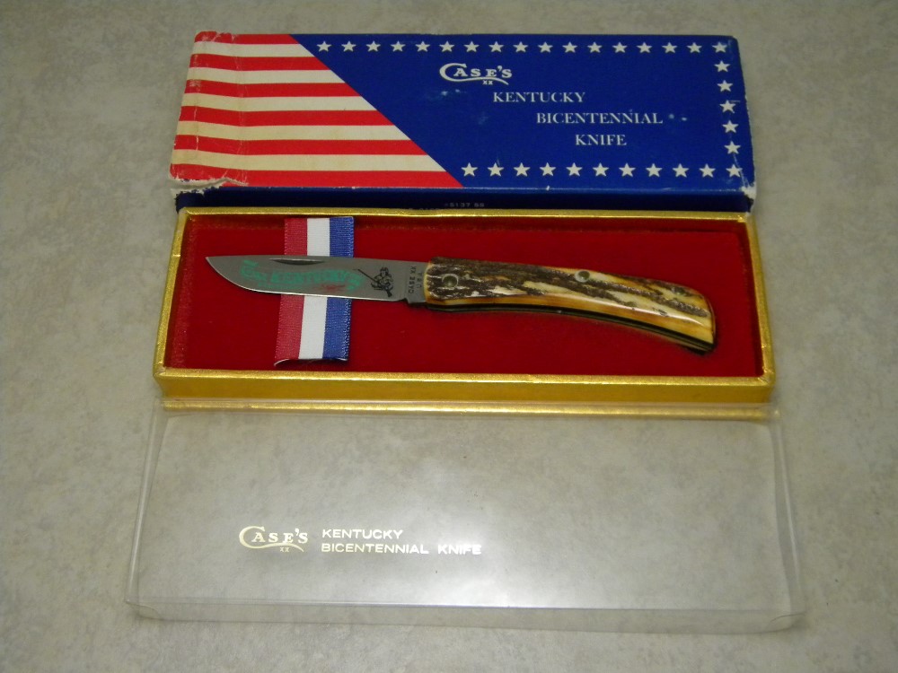 Case XX USA 1976 Stag 5137SS Kentucky Bicentennial Sodbuster Knife In Box