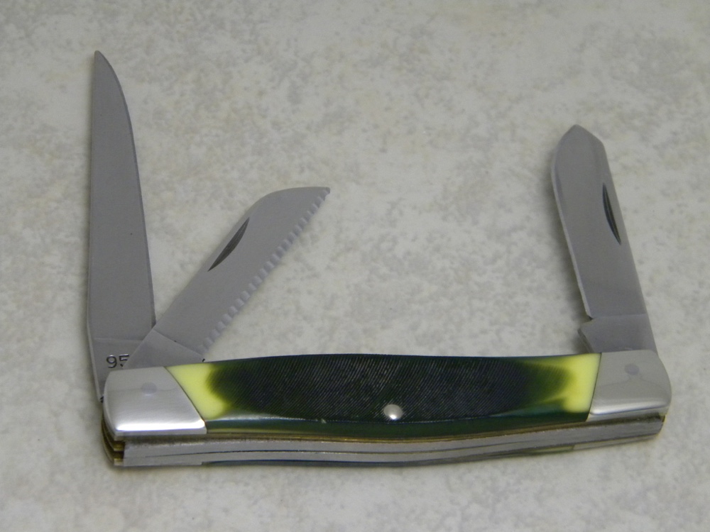 Remington USA Saw Cut Green Delrin 9507 Large Stockman Knife