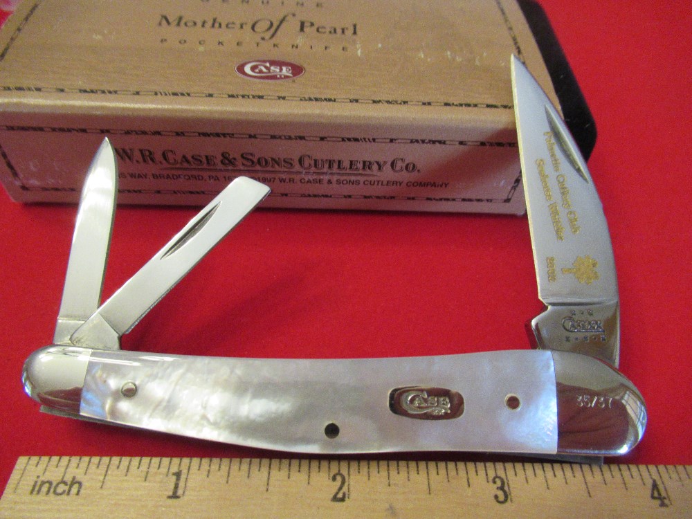 Case XX Pearl Seahorse Whittler Pattern 8355WH SS For Palmetto Cutlery Club