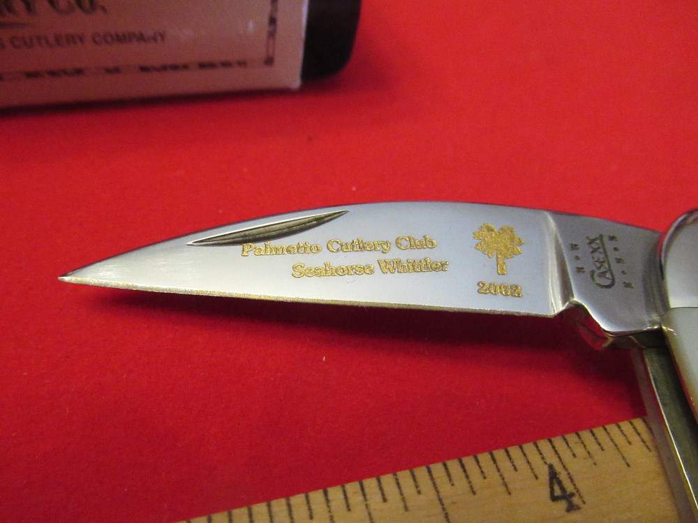 Case XX Pearl Seahorse Whittler Pattern 8355WH SS For Palmetto Cutlery Club