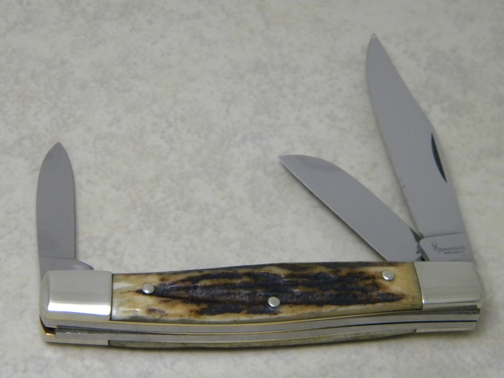 Browning Made in Germany Genuine Stag Large Stockman Knife