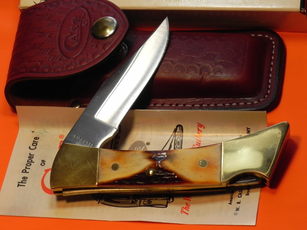 Vintage 1981 Case xx Hammerhead Shark Folding Hunter Knife w Sheath