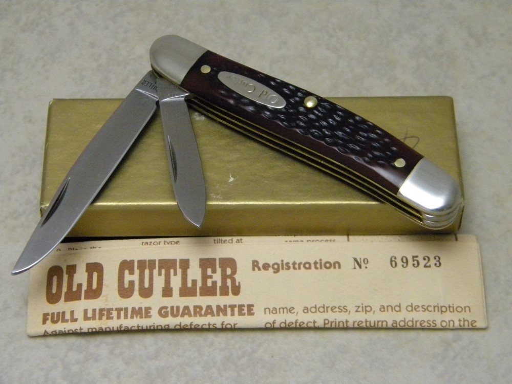 Old Cutler USA Jigged Delrin 423 Carbon Steel Small Jack Knife in Box