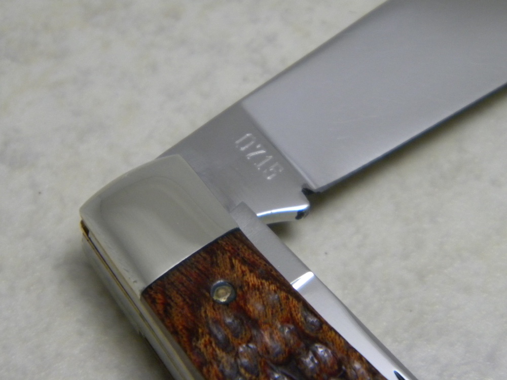 KaBar Olean, NY Jigged Wood Gunstock Jack Knife c.1980 Club Knife