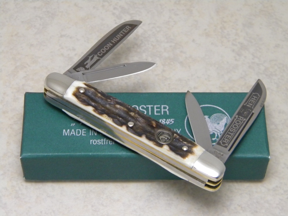 Hen and Rooster Bertram Cutlery Rostfrei Solingen Germany Stag Coon