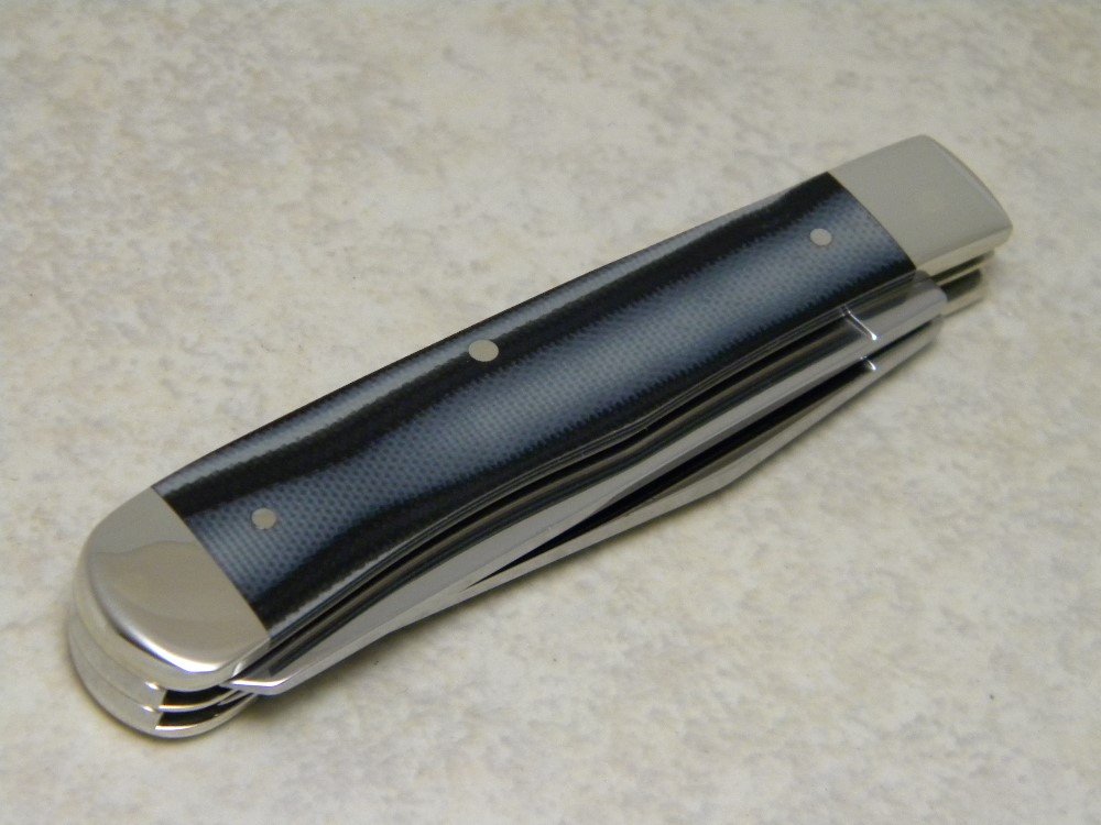 Case XX USA 2013 Black and SIlver Micarta 10254 Harley Davidson SS