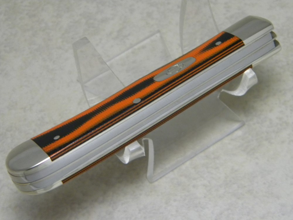 Case XX USA 2017 Black and Orange Micarta 10254 Harley Davidson SS