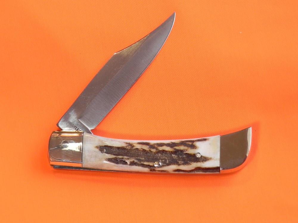 Carl Schlieper / German Eye Brand -1 Blade Folding Pocket Knife +Nice stag  Handles -2 Eyes