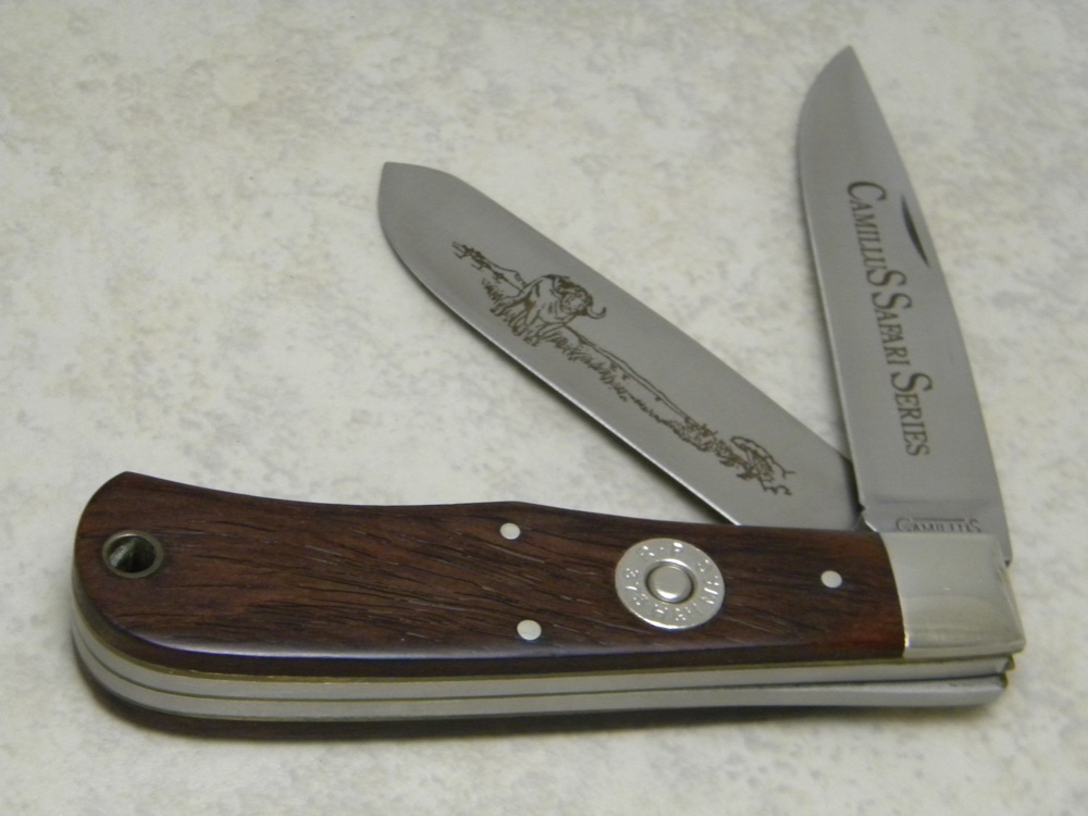 ナイフ　折り畳み　カミュラス　CAMILLUS SAFARI SERIES 375H&HMAG P.R. CSS-1 Camillus NY USA CSS-1 Wood Safari Series Cape Buffalo 375