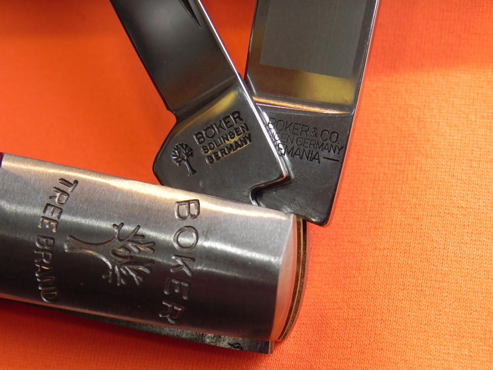 Vintage Boker (Tree Brand) 2 Blade Razor Barlow w/ Red BoneHandles w/ 2 ...