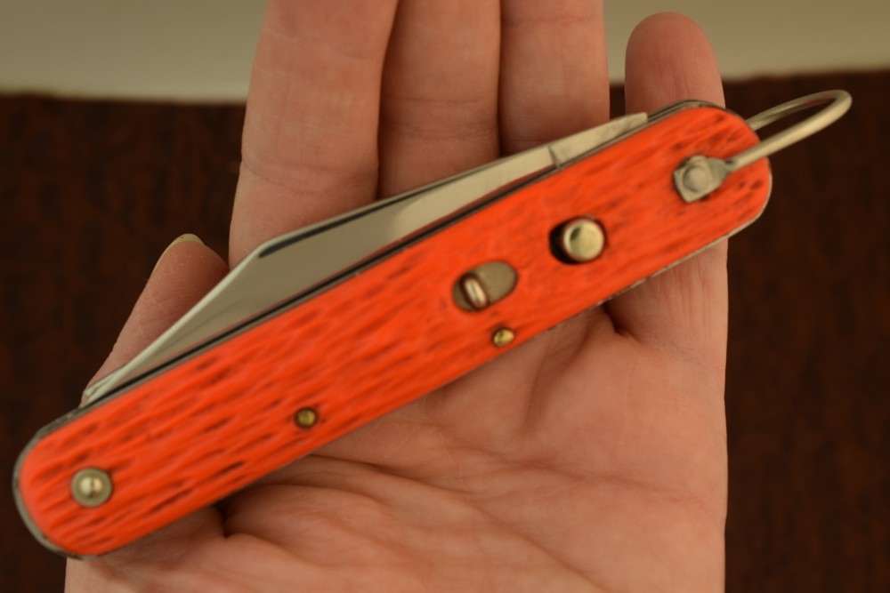 VINTAGE SCHRADE WALDEN 1950-1972 ORANGE PARATROOPERS SWITCH BLADE