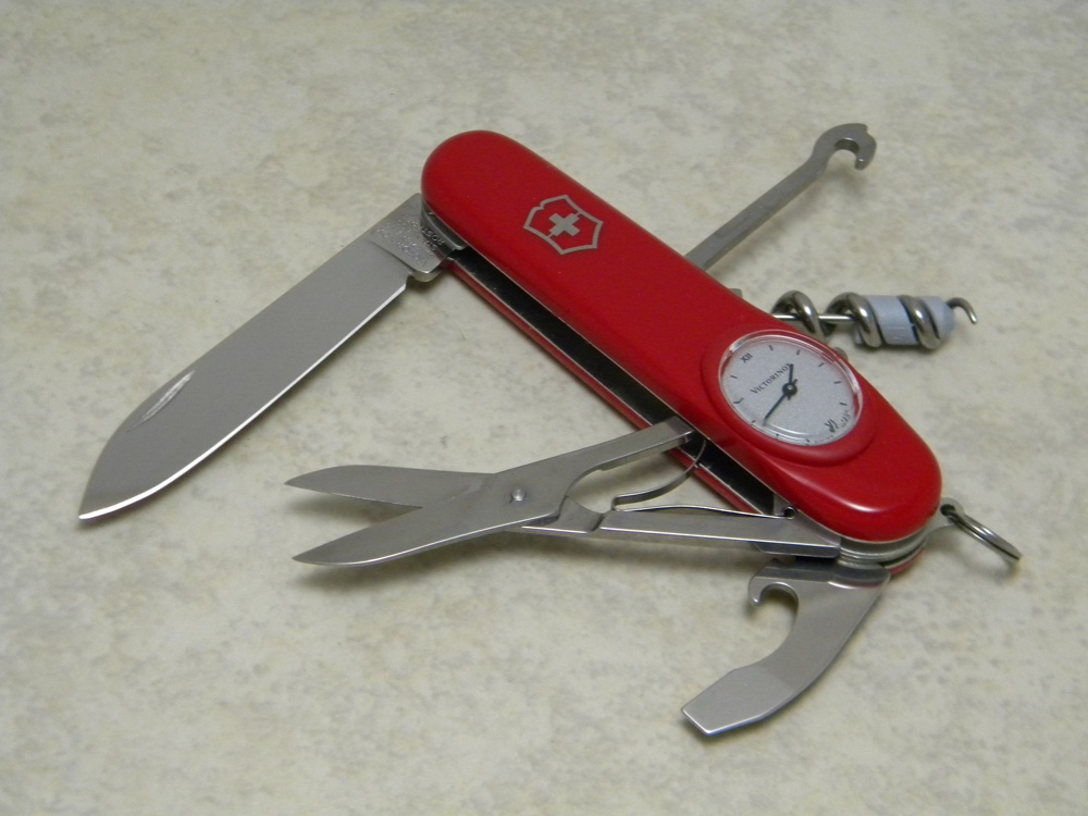 Victorinox Switzerland Stainless Rostfrei Red Time Keeper Officier