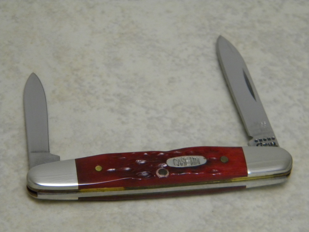 Case MM USA 2000 Old Red Bone 06263 SS Millennium Eisenhower Pen Knife