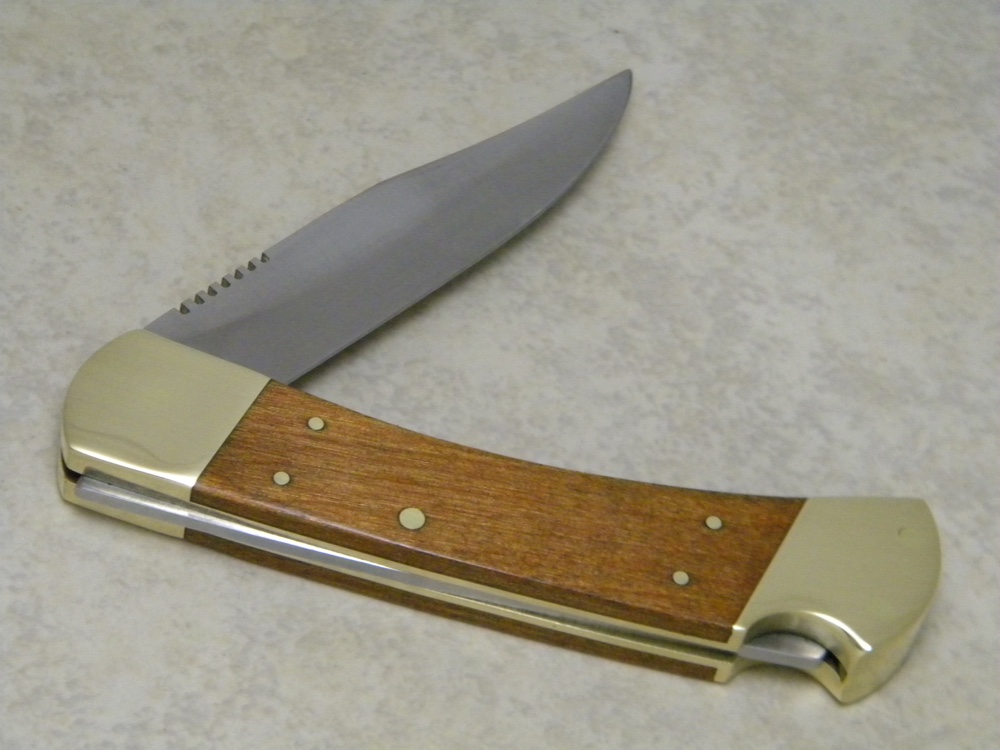 Kabar KABAR USA 1189 Stainless Wood & Brass Large Folding Hunter