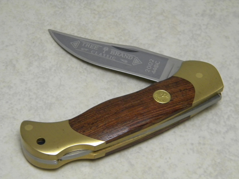 Boker Solingen Germany Stainless Tree Brand Classic Wood 2002 Lockback Knife  in Box