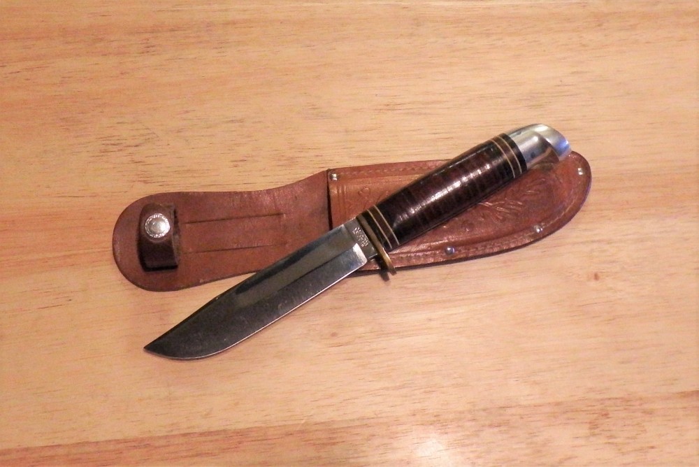 WESTERN L465 BABY SHARK kNIFE, Leather Handle