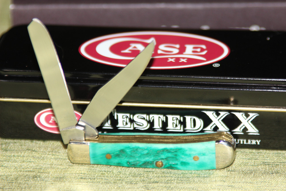 Vintage 2003 Case XX 62154 Small Trapper Jade bone #19 Knife