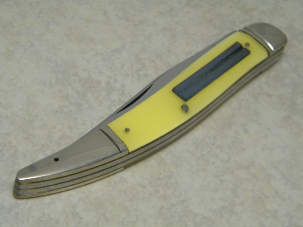 Western Boulder, Colo. Stainless Steel Yellow Toothpick Fish Knife  c.1951-1978