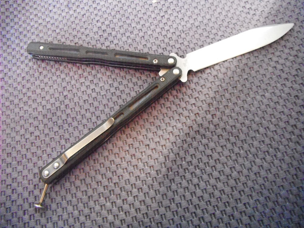 Benchmade 51 Morpho Balisong Butterfly Knife 4.25" Satin D2 Plain Blade