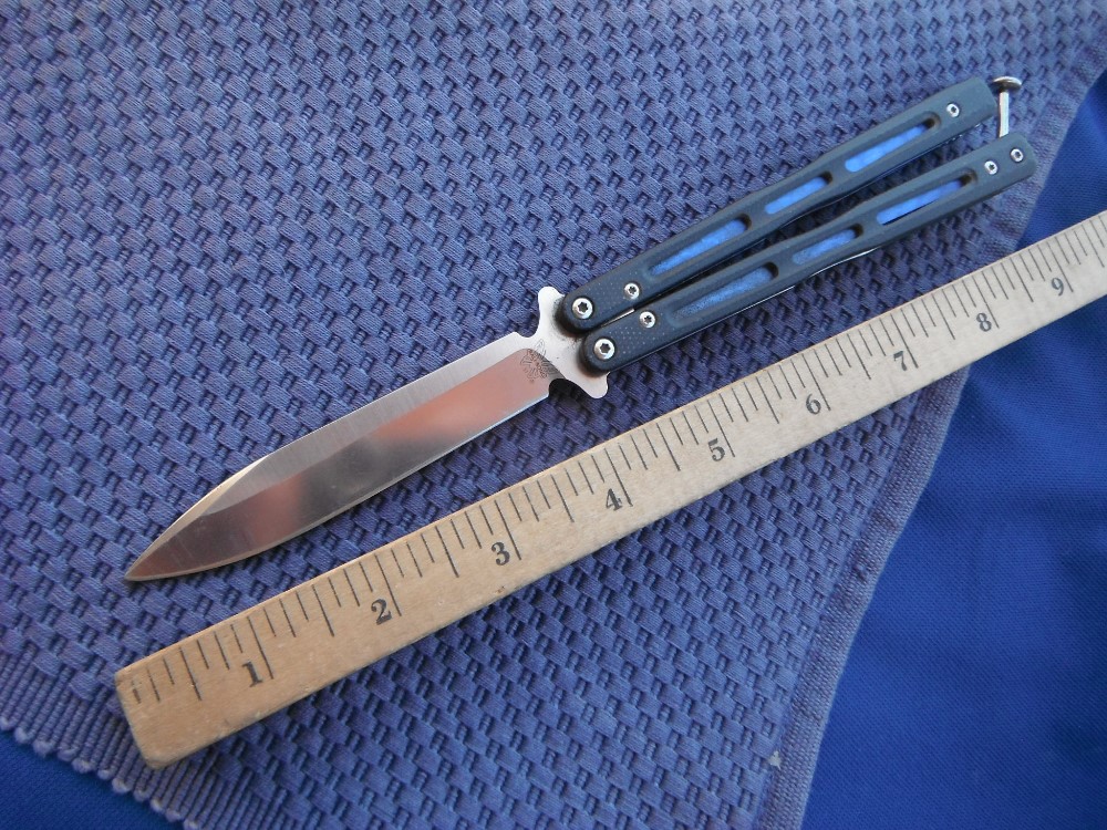 Benchmade 51 Morpho Balisong Butterfly Knife 4.25" Satin D2 Plain Blade