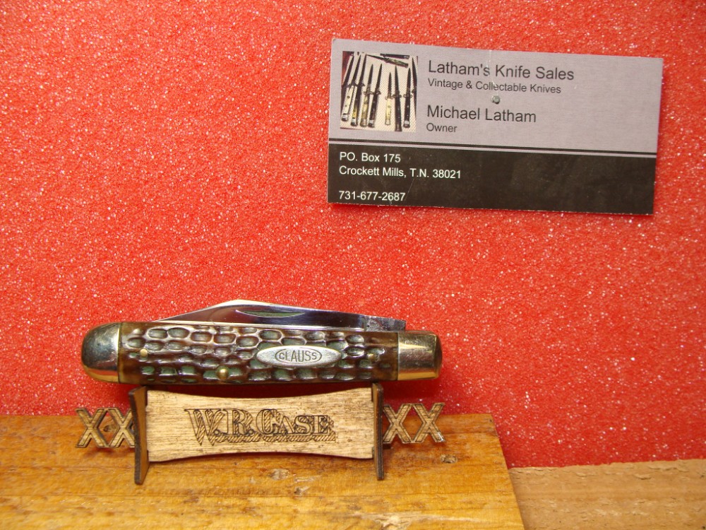 CLAUSS FREMONT OHIO 1920-40 JACK KNIFE #43 GREEN BONE HANDLES
