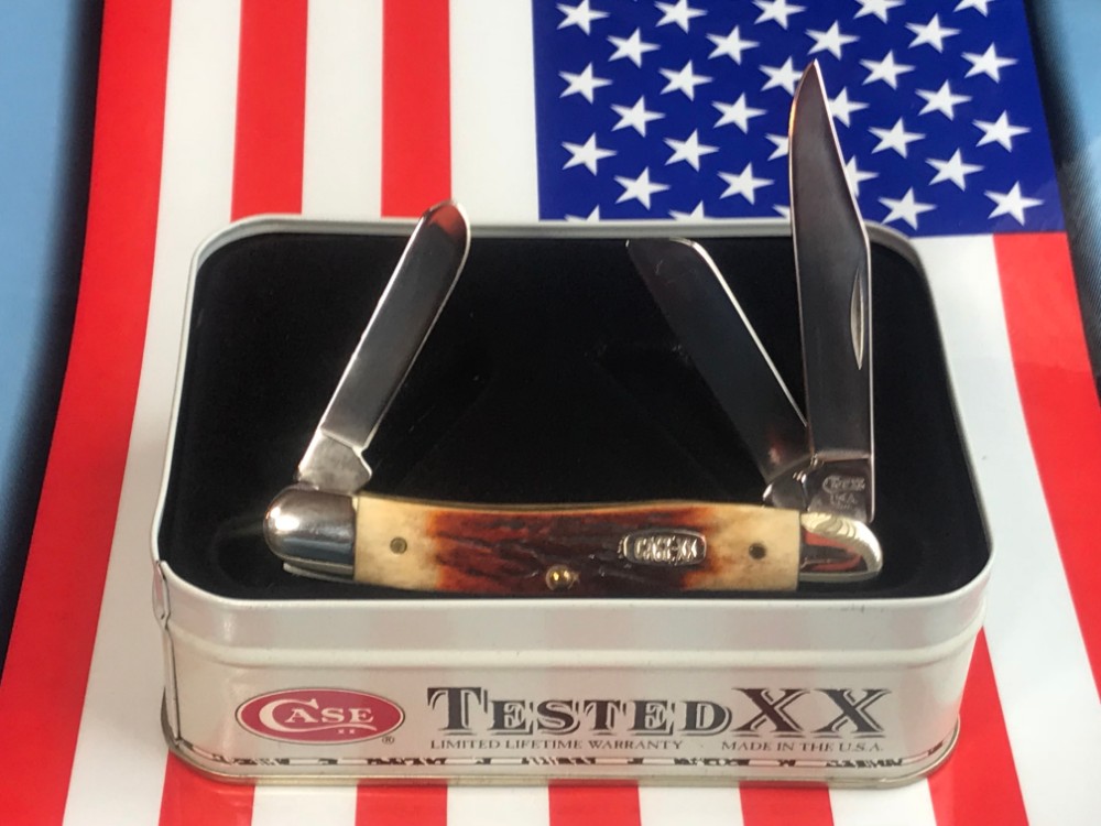 1996 Case xx Stockman Knife w/ Fantastic Red Stag Handles Mdl