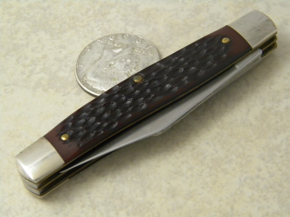 Old Cutler USA Jigged Delrin 523 Carbon Steel Jack Knife