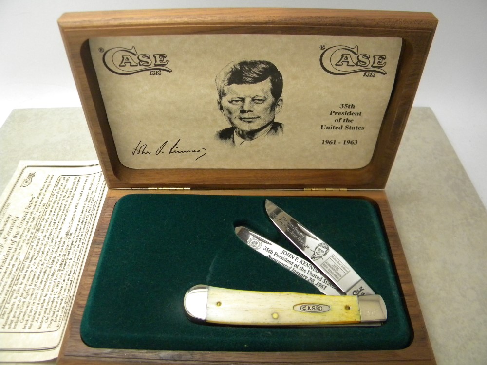 Case XX USA Smooth Bone BW254 SS John F. Kennedy Trapper Knife NIB