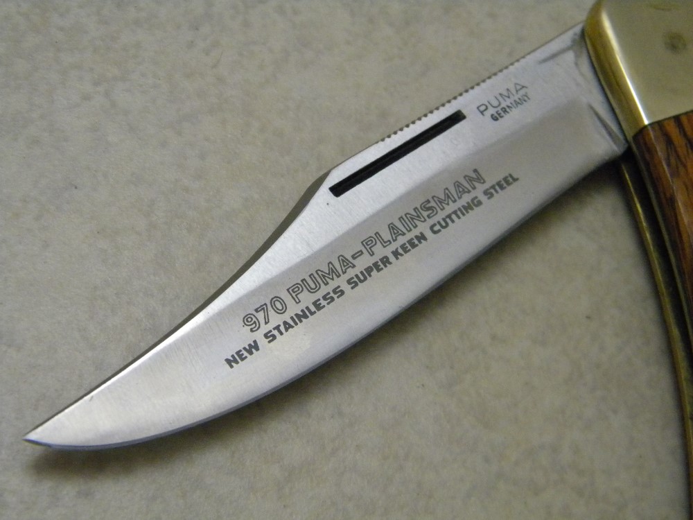 Puma Germany Wood 970 Game Warden Lockback Knife in Box w