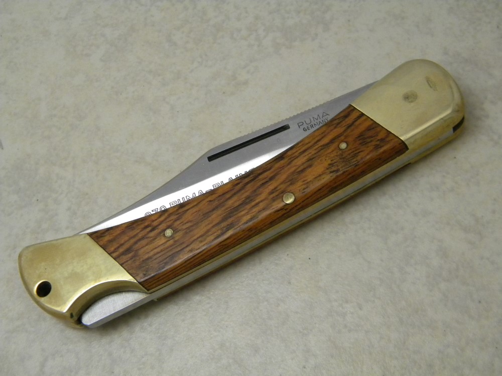 Puma Germany Wood 970 Game Warden Lockback Knife in Box w