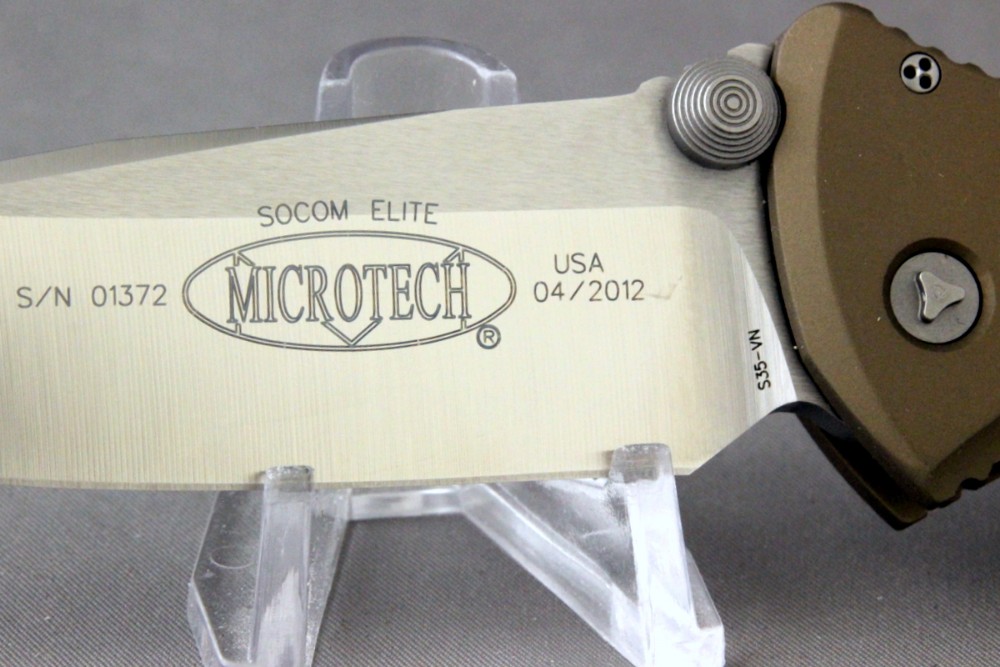 MICROTECH Socom Elite s/n 01372 Single Blade Liner Lock Knife & Sheath ...