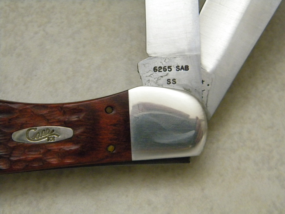 Case XX Stainless USA 10 Dot Wood 6265 SAB Serrated Folding