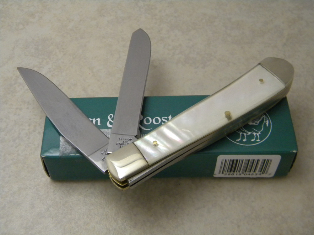 Hen and Rooster Bertram Cutlery Solingen Germany Stag 312MOP Trapper