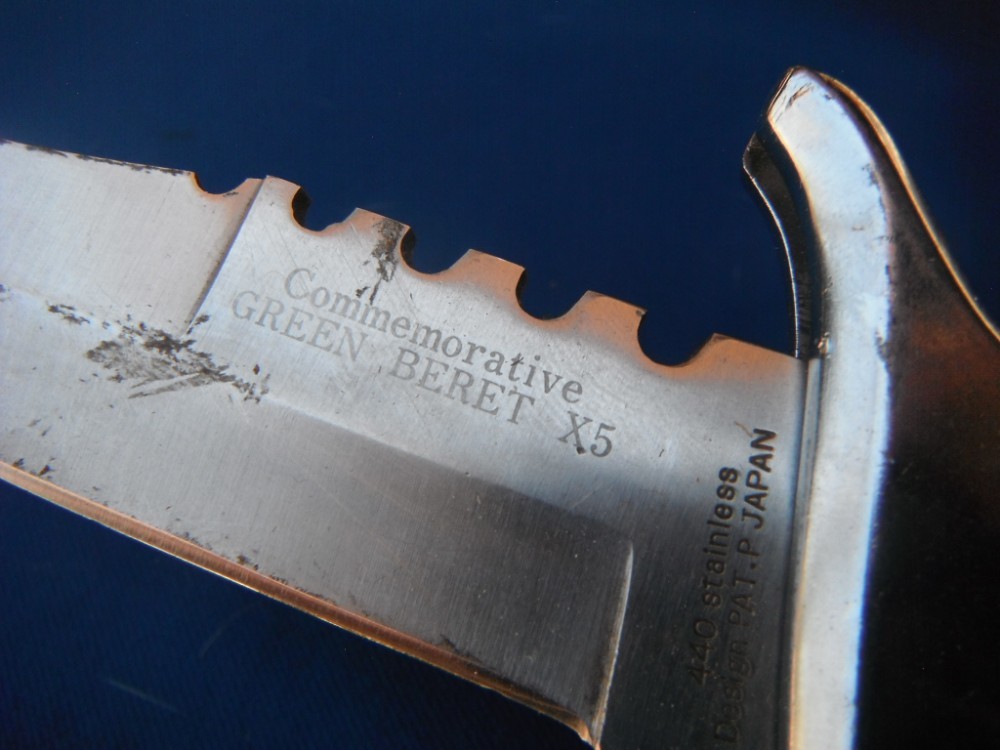 SABURO HANDMADE IN JAPAN COMMEMORATIVE GREEN BERET X5 FOLDING FIGHTING KNIFE